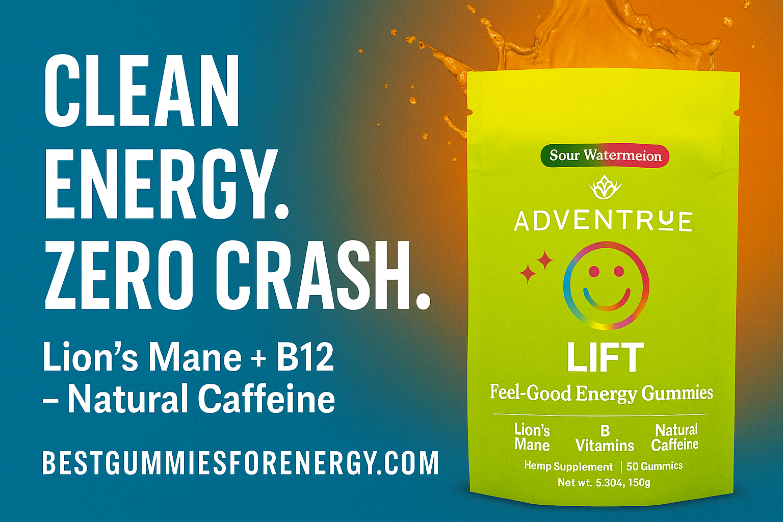 Natural Energy Gummies – Lion's Mane + L-Theanine | LIFT